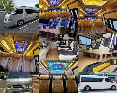 Charter a tour van, VIP box, 8 seats, 10 seats, 13 seats
